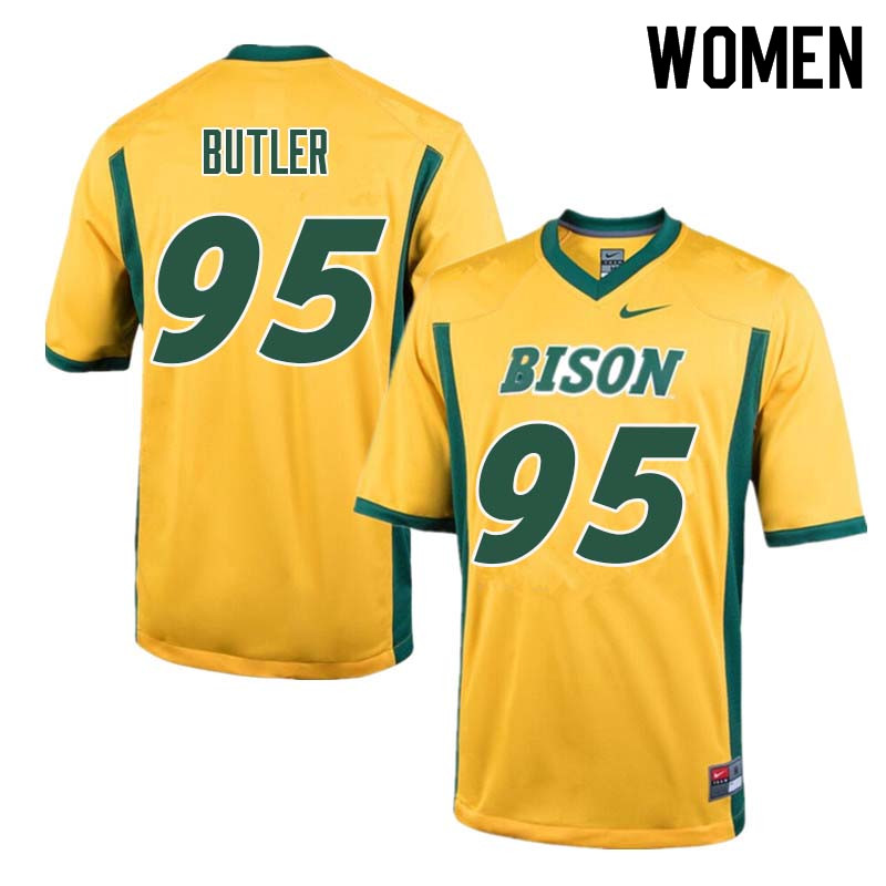 Women #95 Caleb Butler North Dakota State Bison College Football Jerseys Sale-Yellow